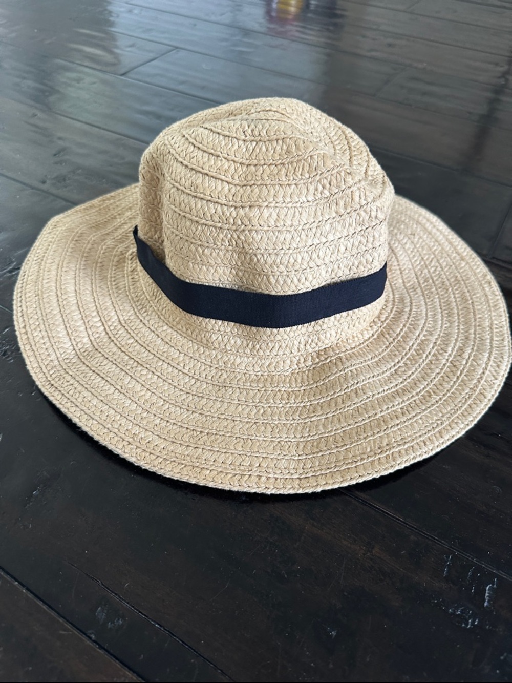 Madewell packable braided straw with Black Band NWT